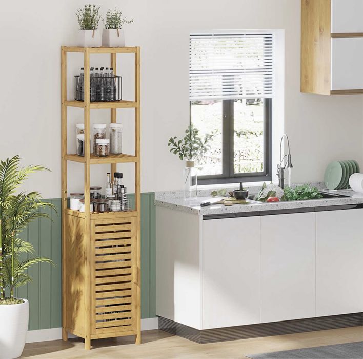 Wysoka smukła szafka bambusowa M