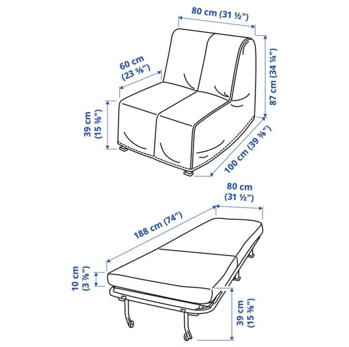 Sofa cama individual ikea lycksele murbo