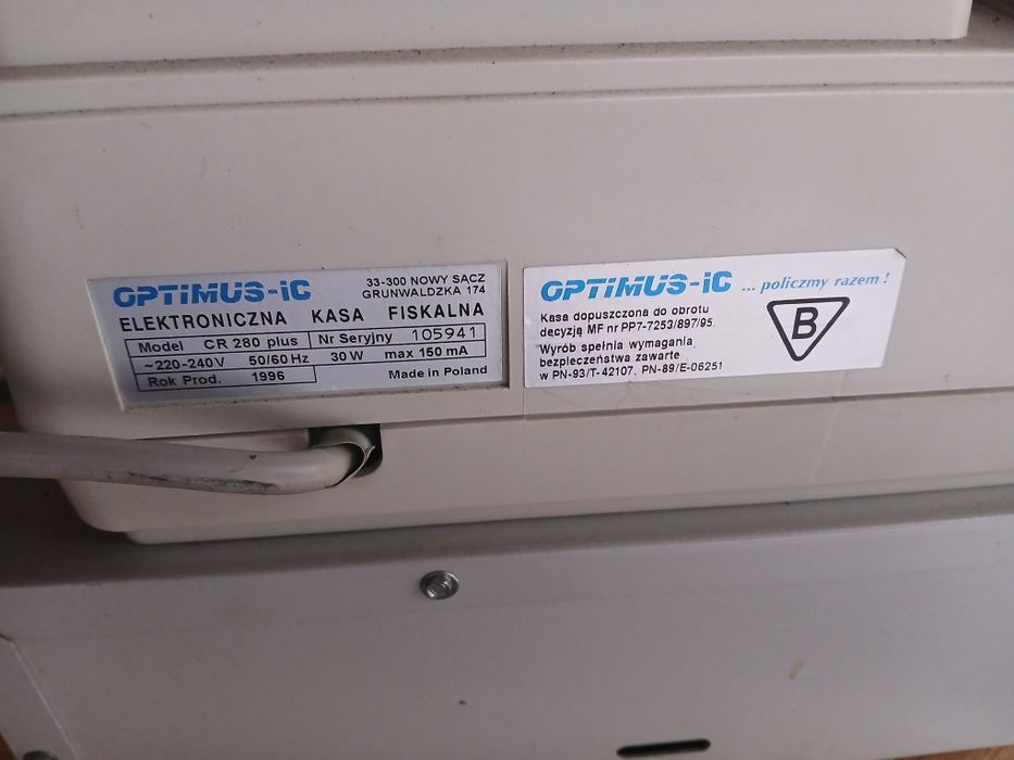 Kasa fiskalna optimus z lat 90
