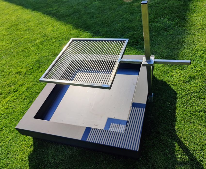 Nowoczesne Palenisko + ławeczki, Grill, Zestaw ogniskowy