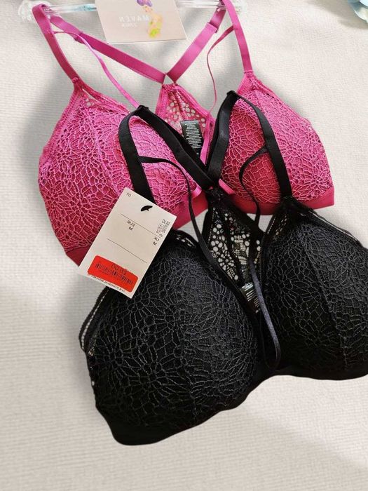 Комплект кружевных бюстгальтеров MAVEN, 2 шт чёрный и малиновый