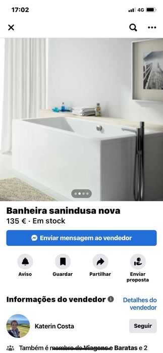Banheira nova em caixa