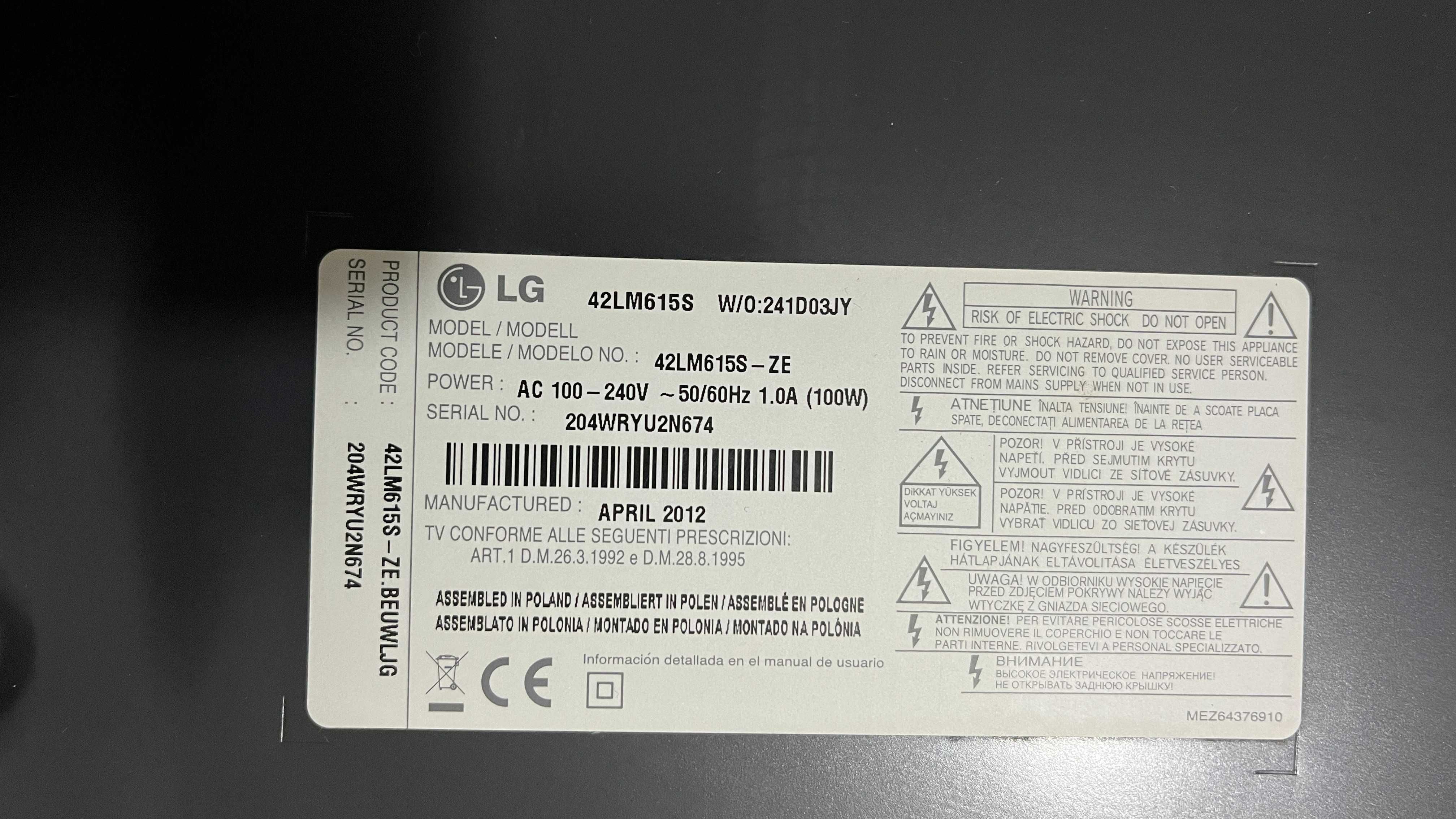 Smart TV LG 42" LED Full HD Cinema 3D 42LM615S