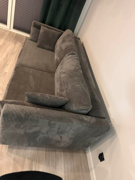 Sofa sztruksowa szara