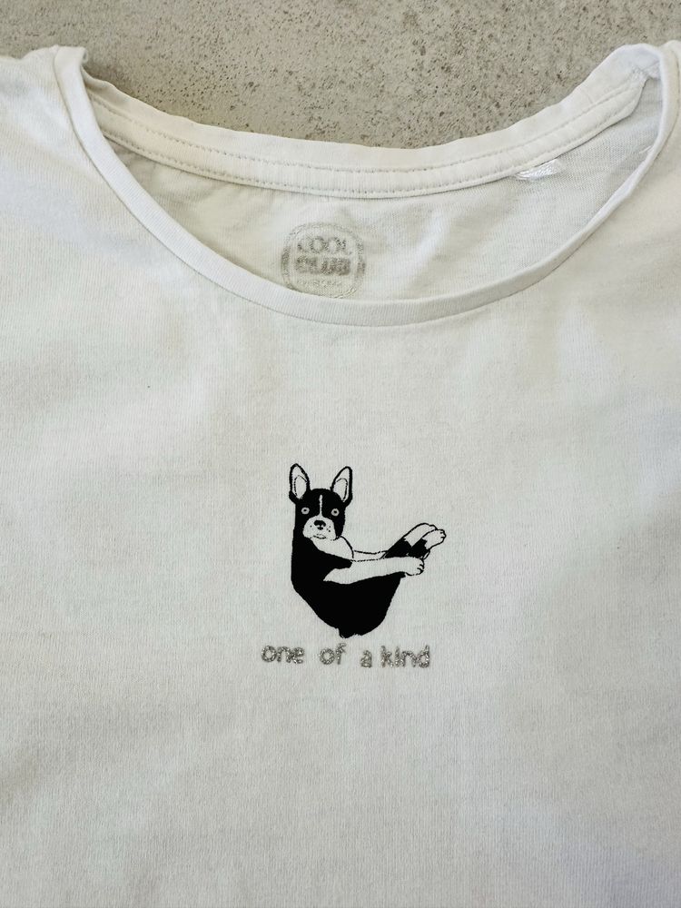 SMYK T-Shirt dziewczęcy z długim rękawem koszulka 152 biały cool club