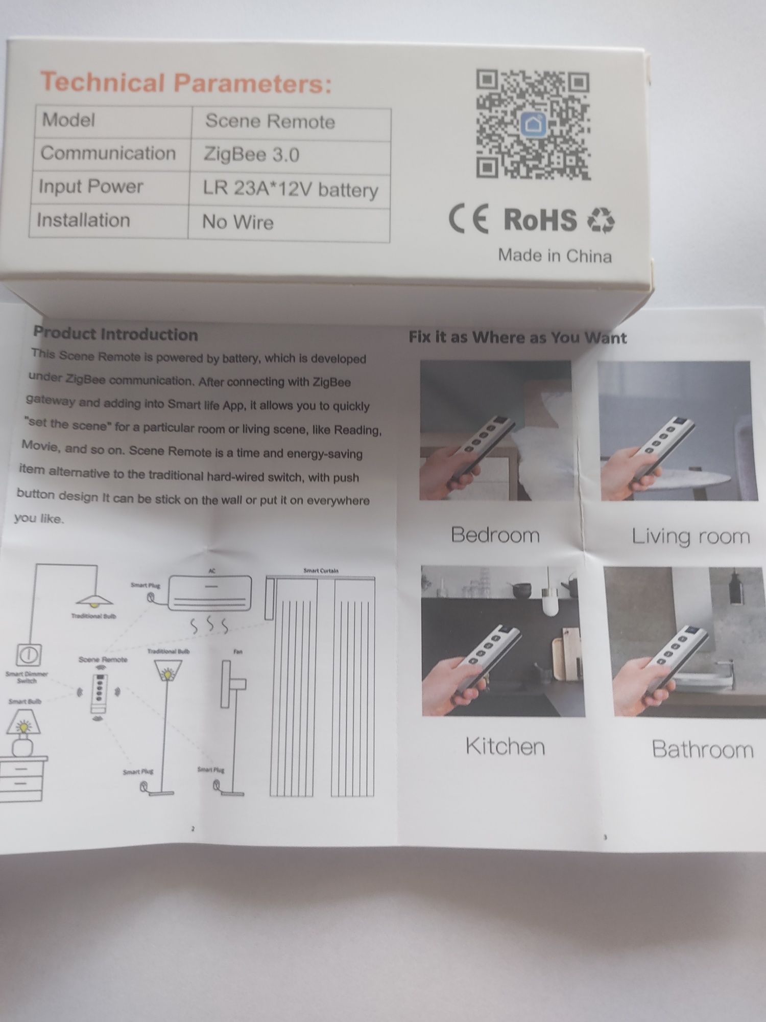 Zigbee 3.0 Pilot 4 kanały 12 scen Tuya Smart life home