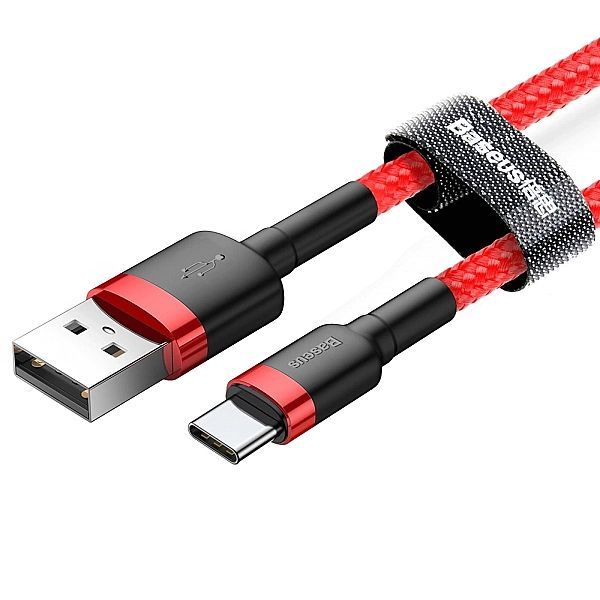 Kabel Baseus Cafule Usb-a / Usb-c Qc 3.0/3a 0.5 m - czerwony