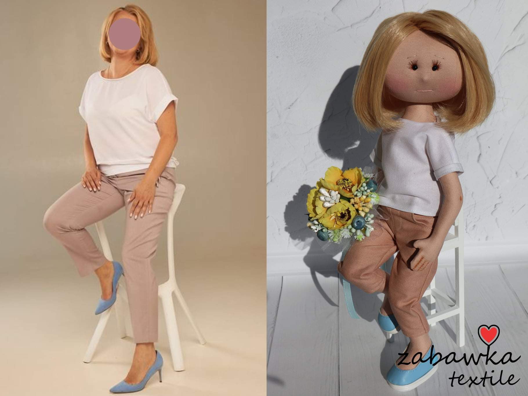 Авторская текстильная кукла, Тильда, кукла по фото.