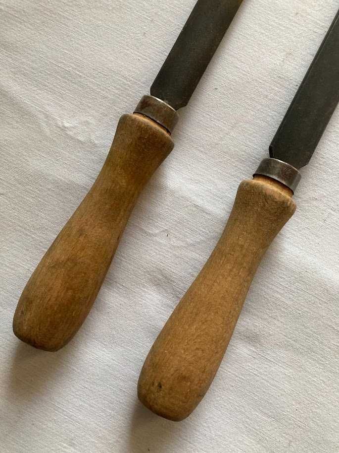 Dłuta stolarskie długie żłobaki dłuto płaskie i wklęsłe duże 20 cm PRL