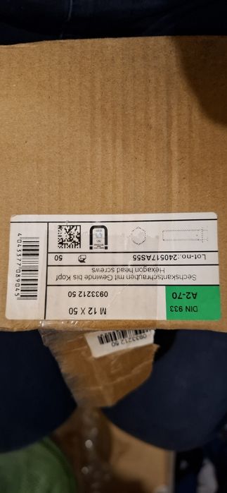 M12X50 Śruby nierdzewne A2