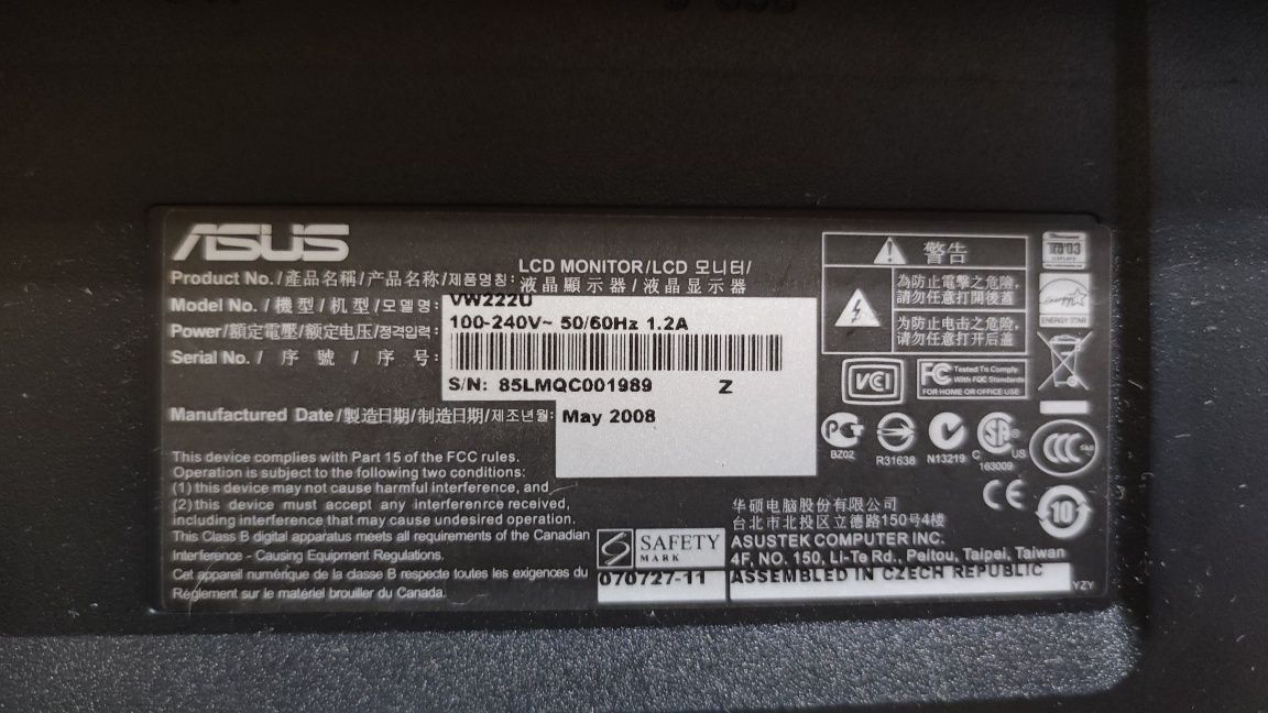 Monitor Asus VW222U