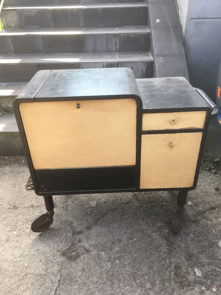 Barek szafka na kółkach art deco vintage do renowacji