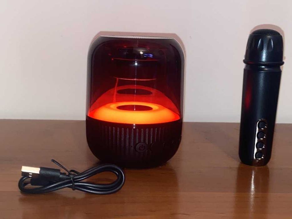 Mini conjunto de karaoke com luz RGB