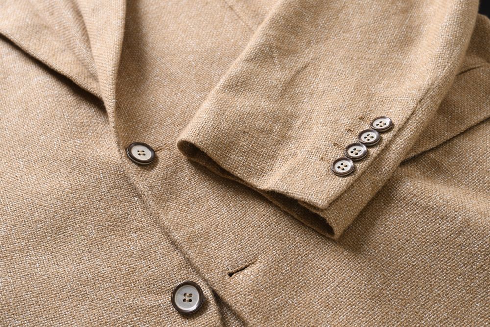 ATELIER TORINO lekka beżowa marynarka męska w melanżu casual blezer 56