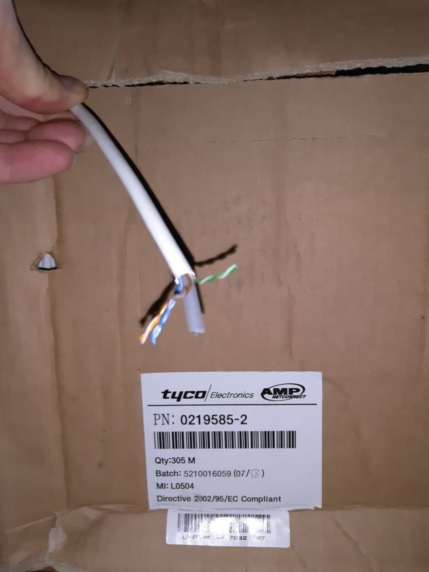Ethernet кабель U/UTP cat.6 бухта 305 м AMP 0-0219585-2