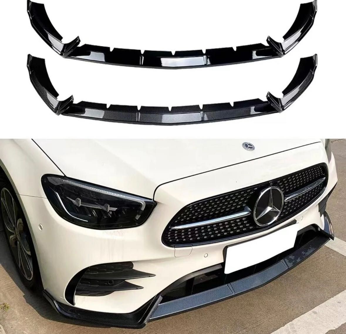 Передняя губа сплитер Mercedes W213  накладка на передний бампер обвес