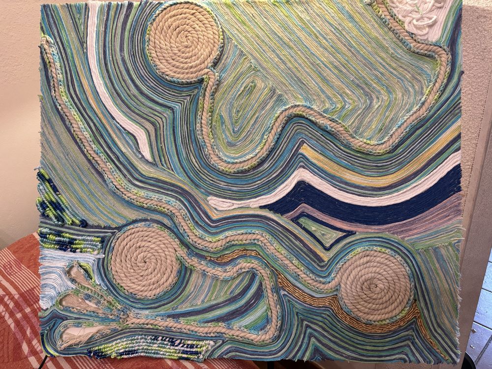 Quadro Macremé Azuis
