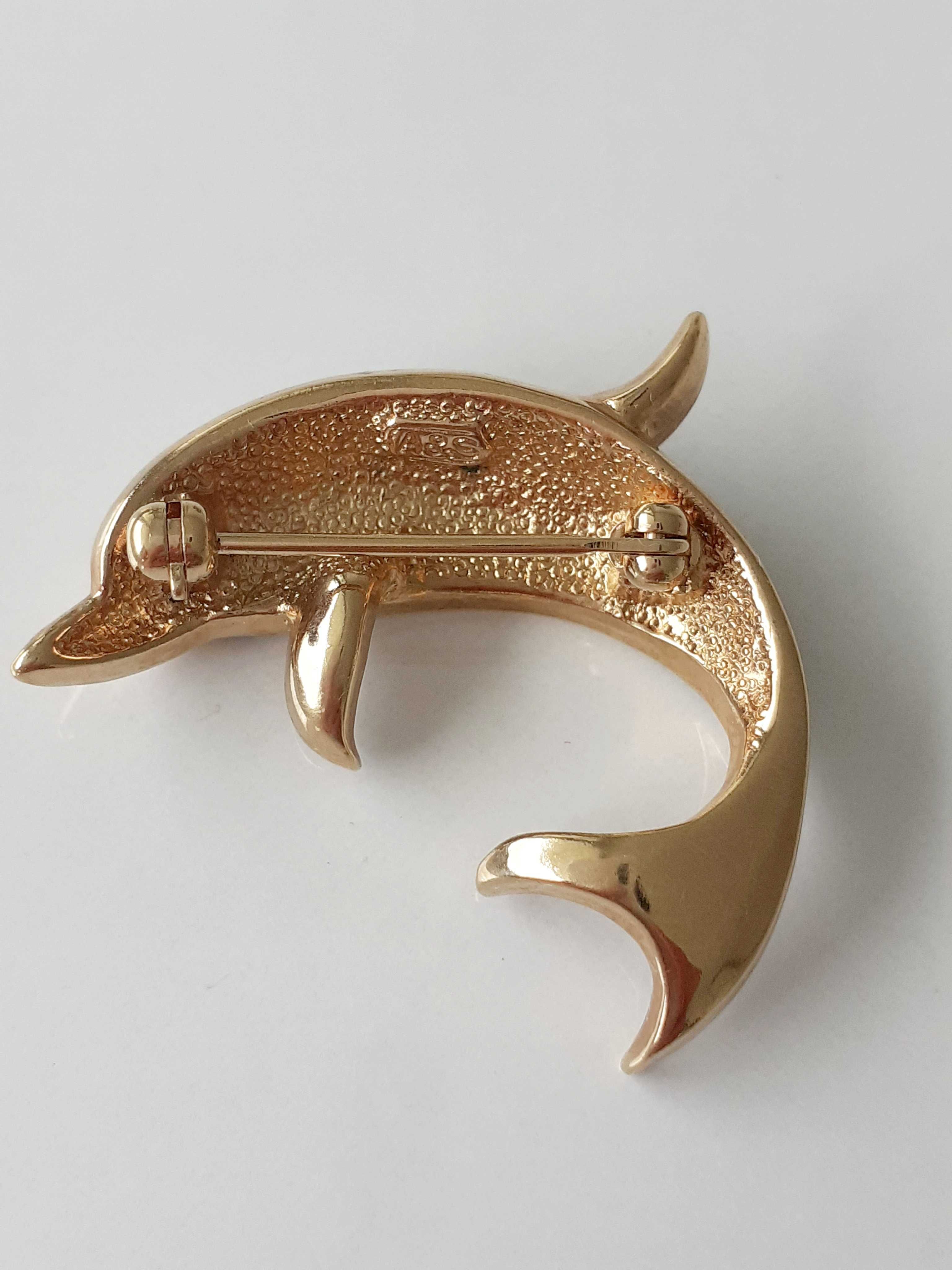 Sygnowana broszka delfin A&S Attwood & Sawyer