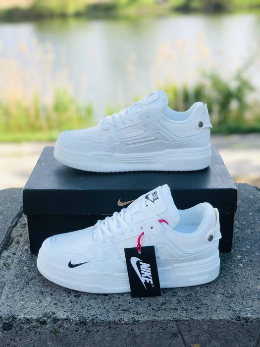 Мужские кроссовки Nike Air Force Белые кожаные кросовки Найк