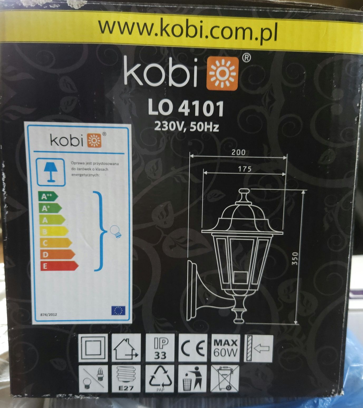 Lampa ogrodowa Kobi - złota - gwint E27