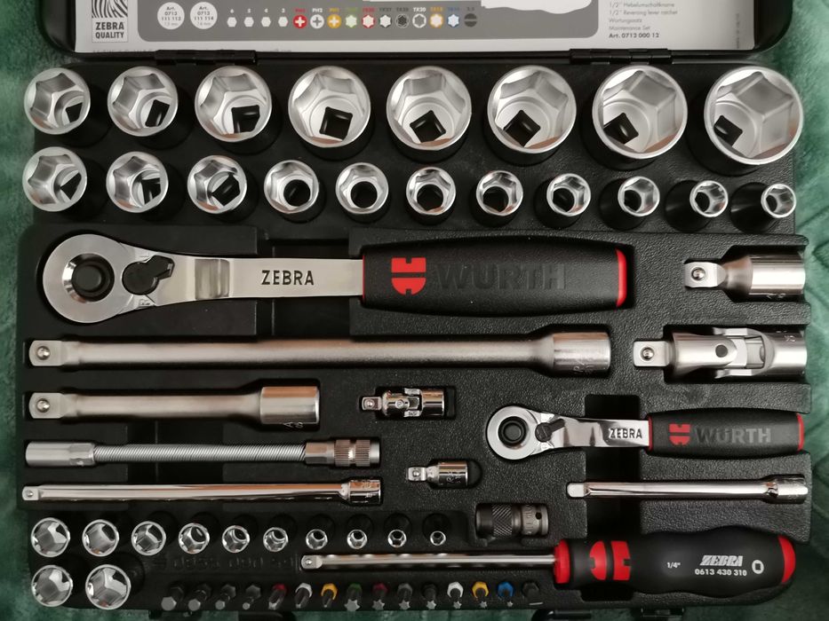 WURTH !!! Zestaw kluczy nasadowych 1/2 i 1/4 cala 59 el.