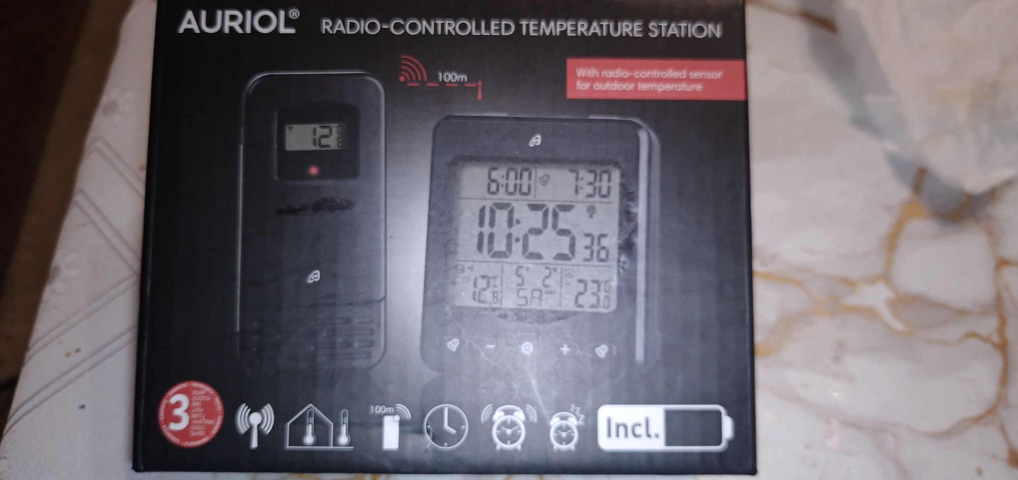 Stacja meteo Termometr + czujnik, sonda zewnętrznak