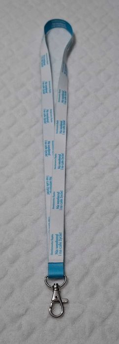 Smyczka 46cm, 1,5cm, biała, niebieska, Siemianowice Śląskie