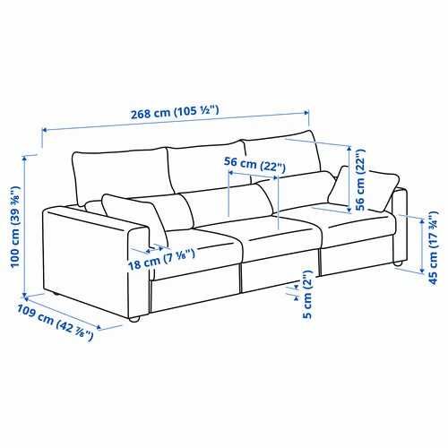 Sofá Cama 3 lugares Ikea