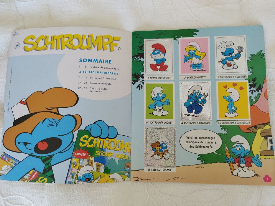 Álbum de cromos raro da Panini. Edição belga dos Smurfs. Completo. Edi