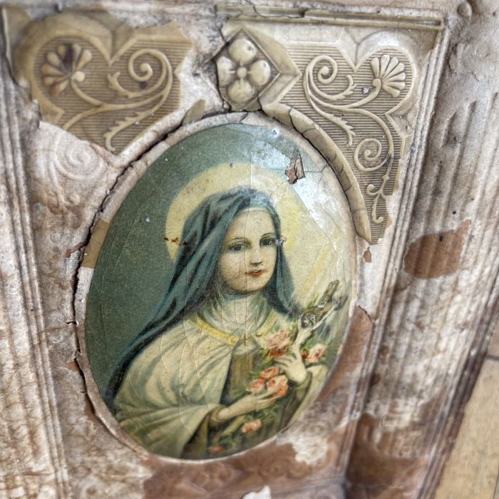Stary obrazek maryja św teresa  cegiełka kościół Oleksin