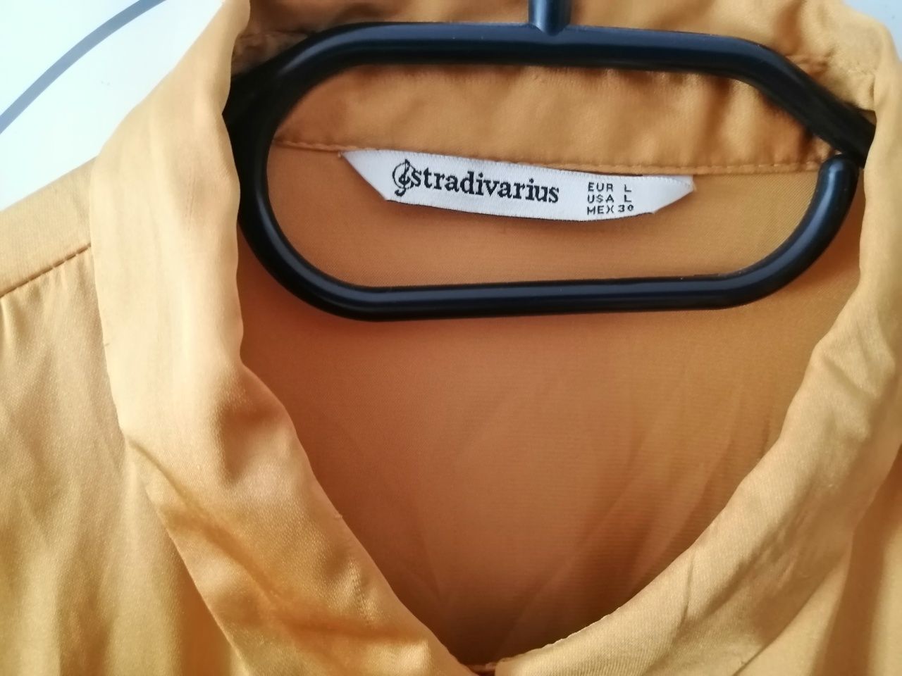 Camisa Acetinada Amarelo Mostarda - L