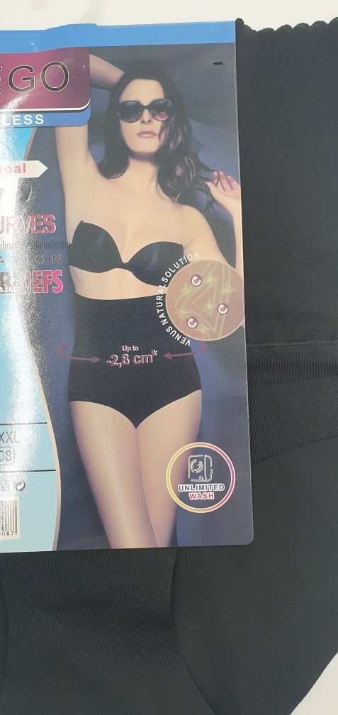 Majtki wyszczuplające ściągające XL/XXL czarne laserowo cięte