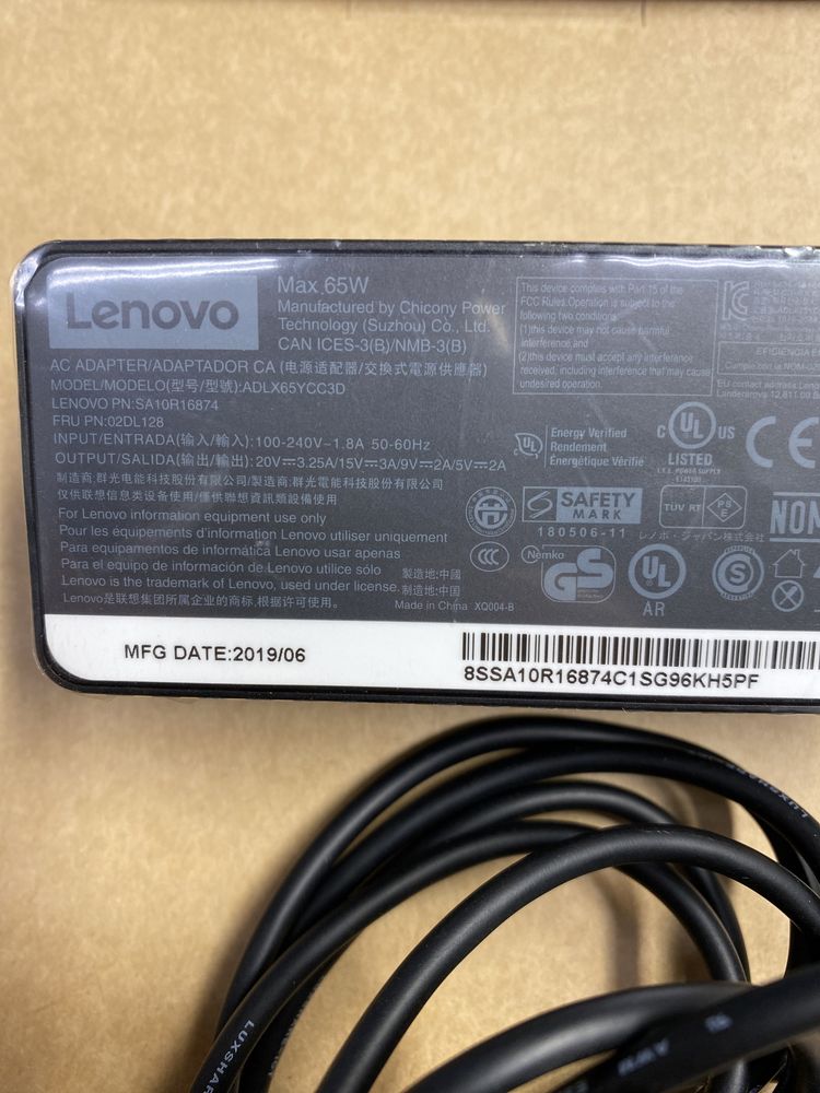 Carregador Lenovo 65 W ORIGINAL USB-C