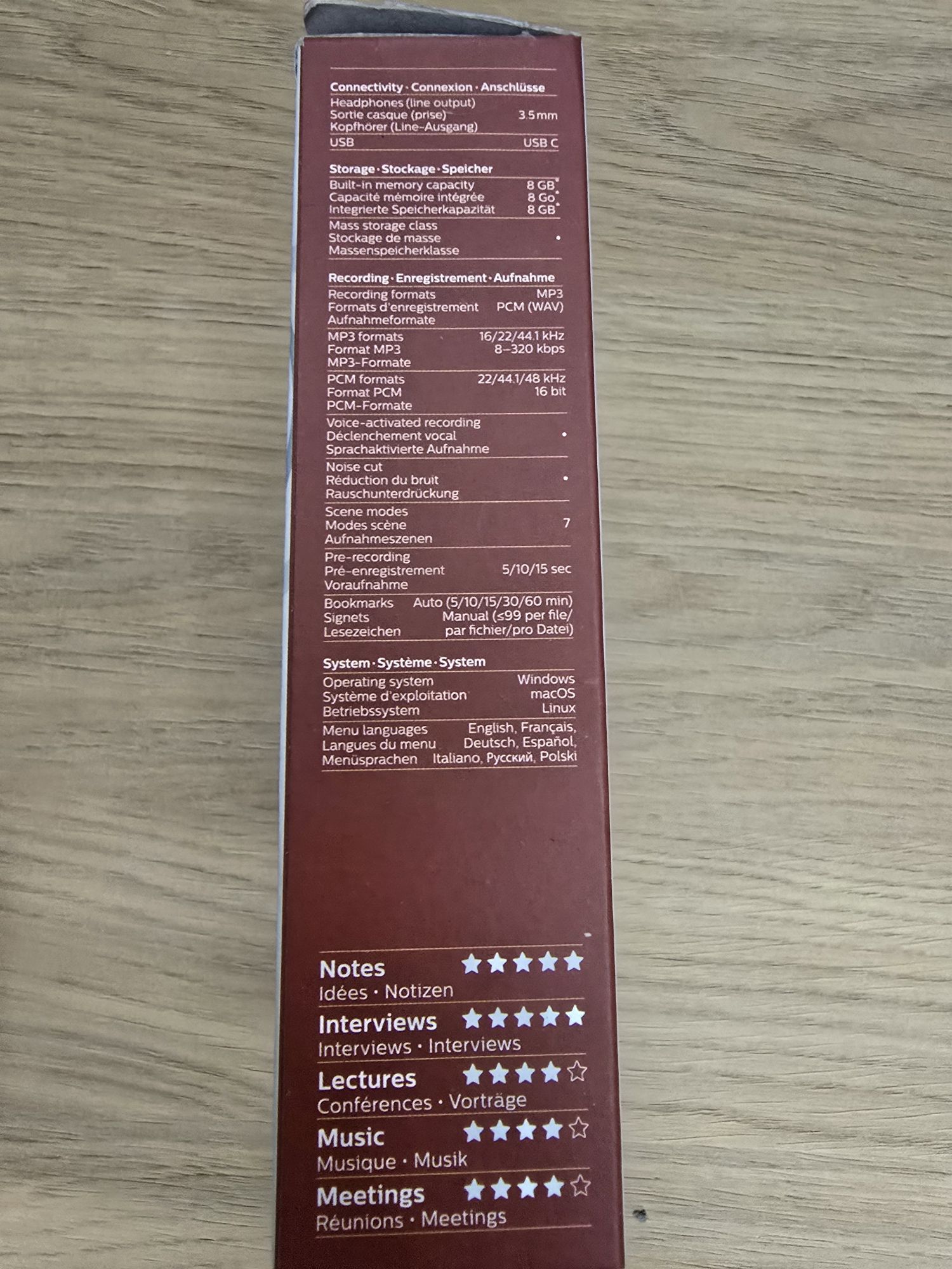 Philips gravador audio voice tracer NOVO