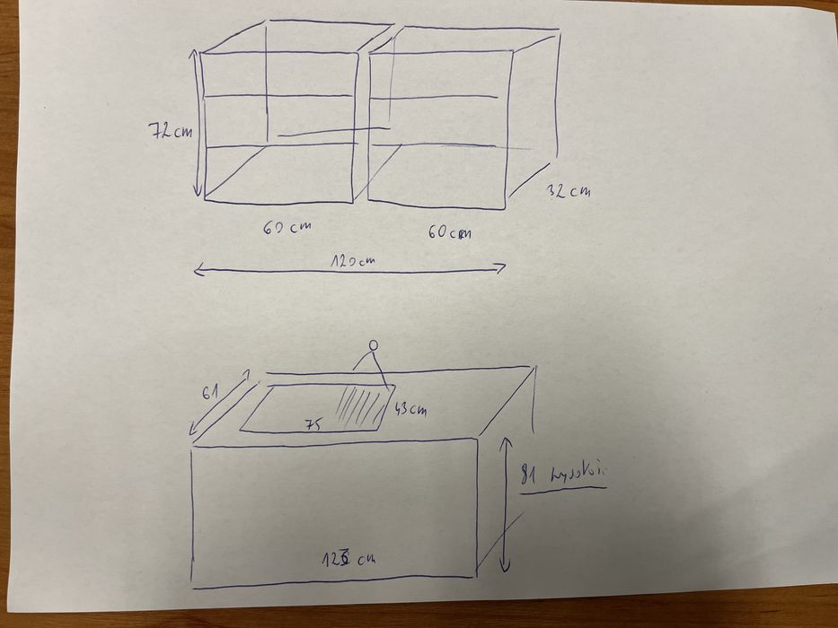 Szafka wisząca + blat ze zlewozmywakiem KOMPLET