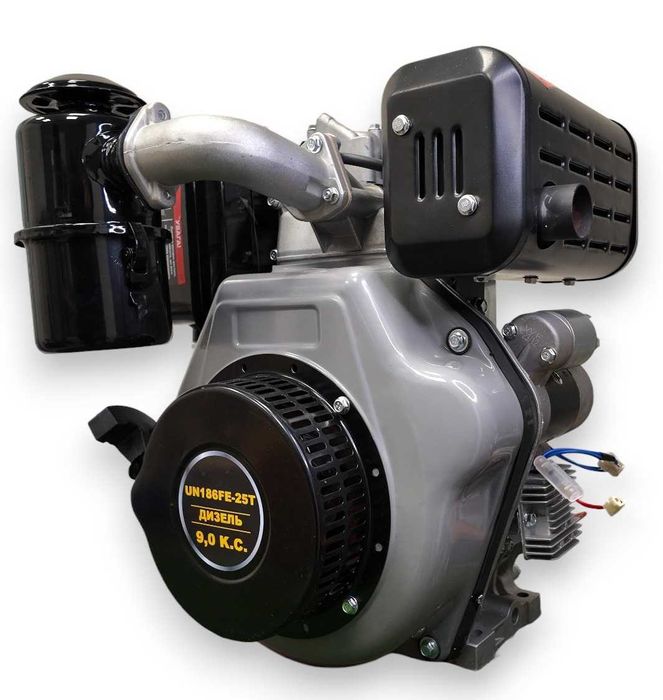 Двигун Universal 186FE (9 к.с.)дизель!електростарт!вал 25 мм шліцевий!