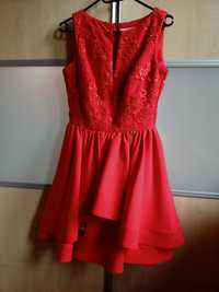 Sukienka studniówka czerwona rozkloszowana