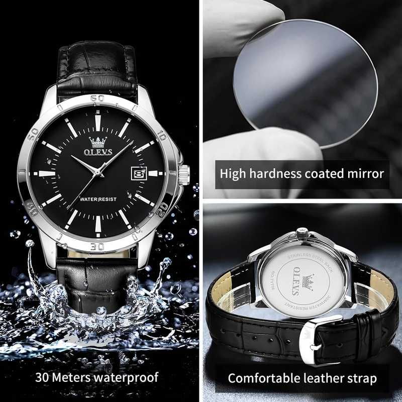 Мужские часы OLEVS Quartz Watch кварцевые классические на ремешке