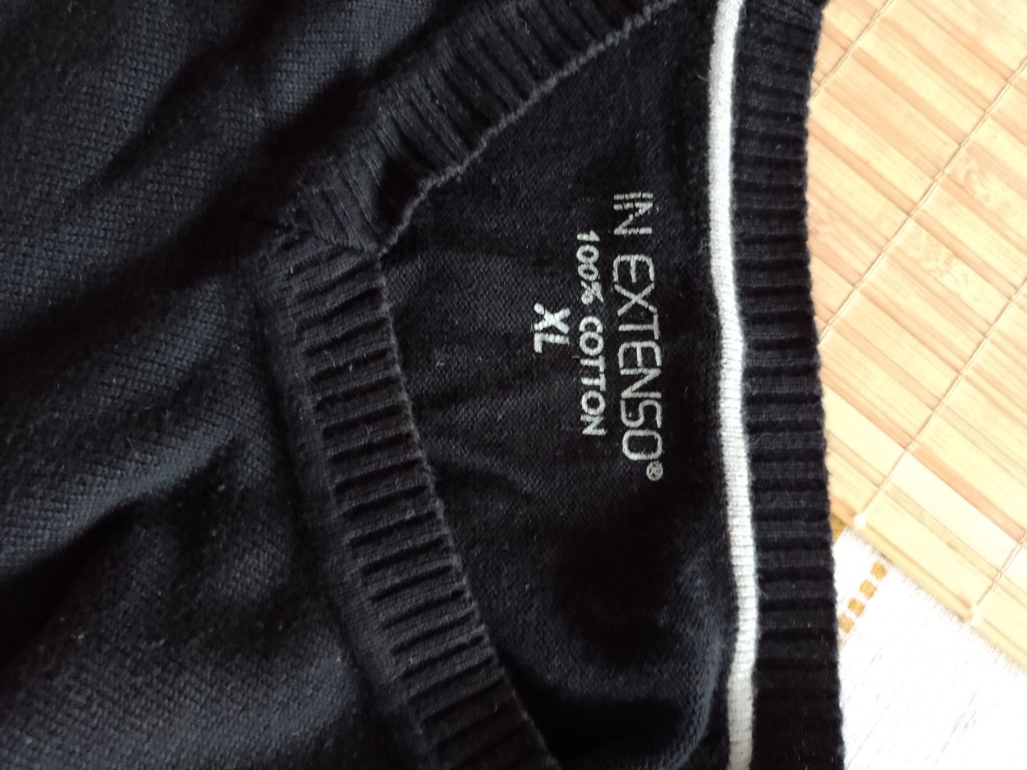 Sweter męski czarny bawełniany xl