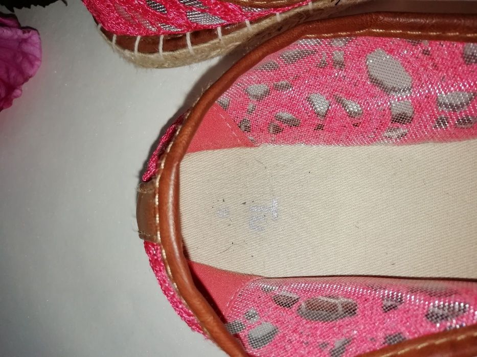 Эспадрильи женские, кружевная ткань ,розовые кораловые TU 38р