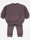 62 68 George komplet dres prążkowany zestaw bluza + legginsy plum UK