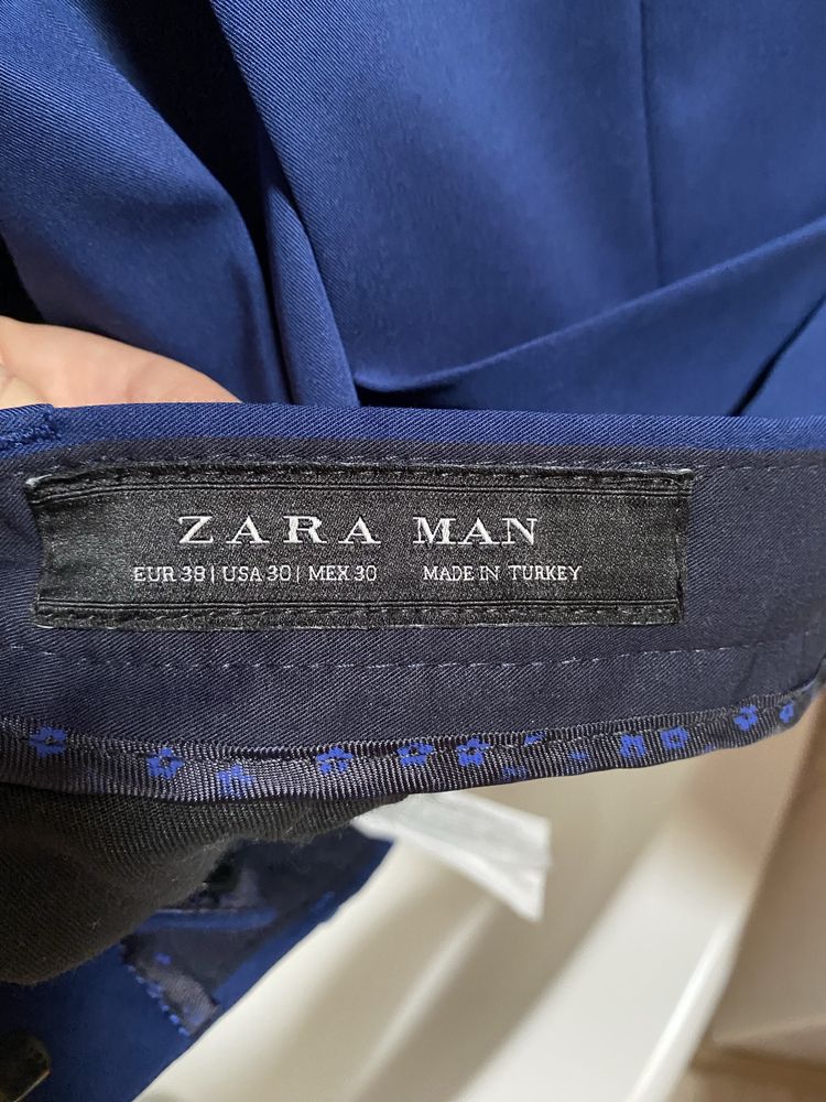 ZARA MAN garnitur męski granatowy 46/38 plus koszula i krawat gratis