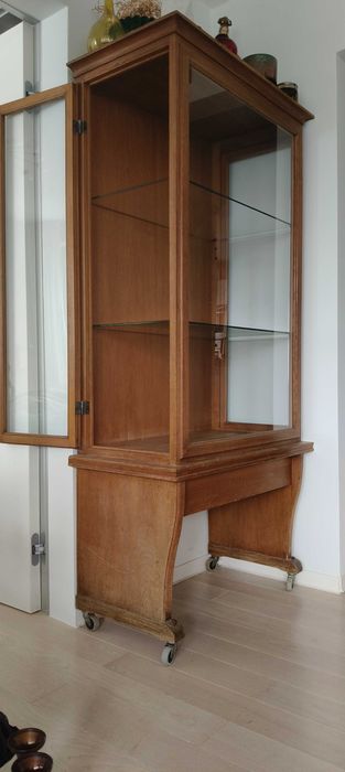 Dębowa gablota witryna ok. 1900 r.