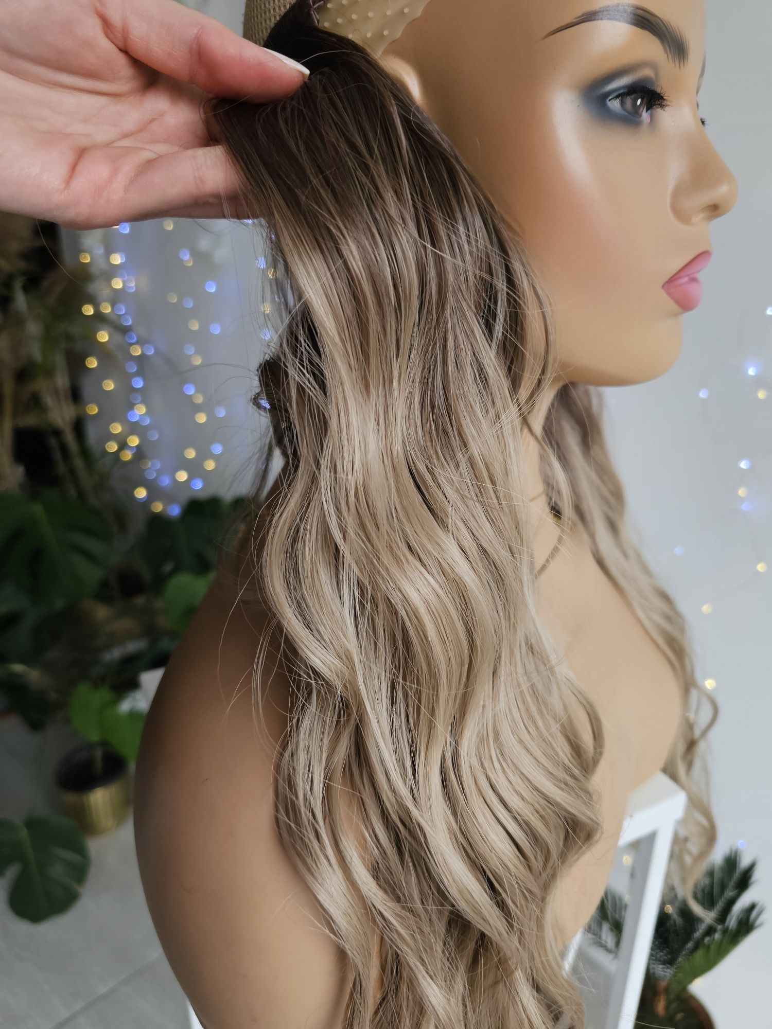 Przedłużenie włosów flip in clip in ombre blond 52cm naturalny efekt