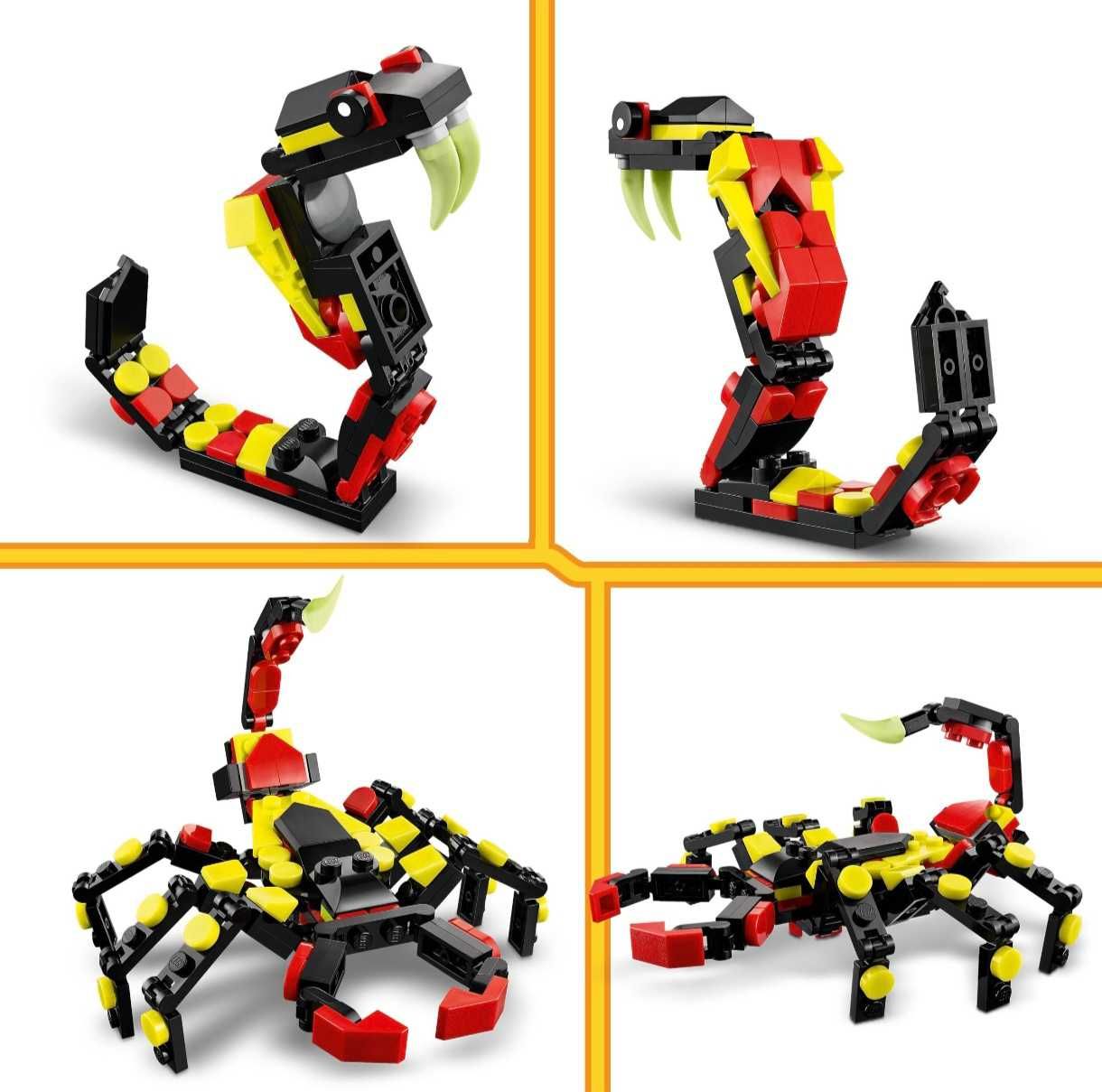 Lego Pająk Skorpion Wąż 3w1 Zestaw Klocków Zwierzęta 153 Elementy