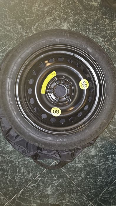 Jante aço suplente 5x98 com pneu T125/80R16 97M - NOVO