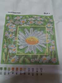 Схема для вышивки бисером на подушку цветы розы ромашки