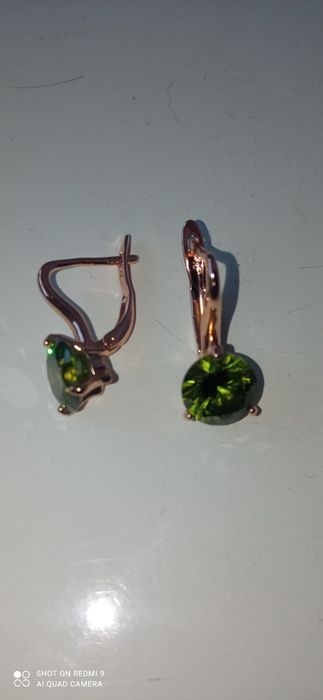 Позолочені сережки з каменем Swarovski