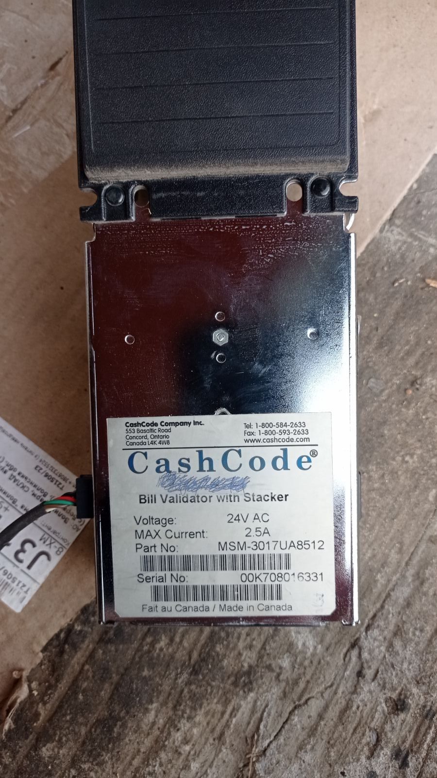Купюрник cashcode msm 24v
