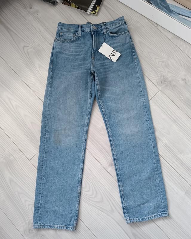 Джинси блакитні з ефектом забруднення Zara